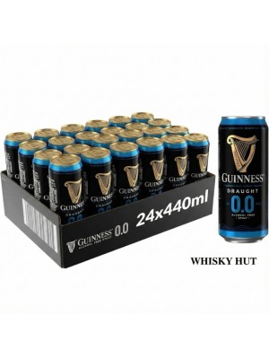 Guinness Draught 0.0% Alcohol-Free Stout 440ml Cans - 24-Pack