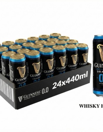 Guinness Draught 0.0% Alcohol-Free Stout 440ml Cans - 24-Pack