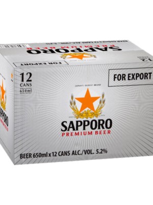 Sapporo Premium Japanese Beer Silver Can 12 x 650ml Case( 12 Pack ) Big Can Sapporo Premium Japanese Beer Silver Can 12 x 650ml Case( 12 Pack ) Big Can