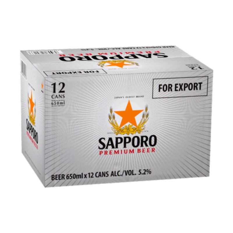 Sapporo Premium Japanese Beer 650Ml ( 12 Pack )
