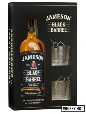 Jameson Black Barrel Irish Whiskey 70cl - Gift Pack with 2 Glasses Jameson Black Barrel Irish Whiskey 70cl - Gift Pack with 2 Glasses
