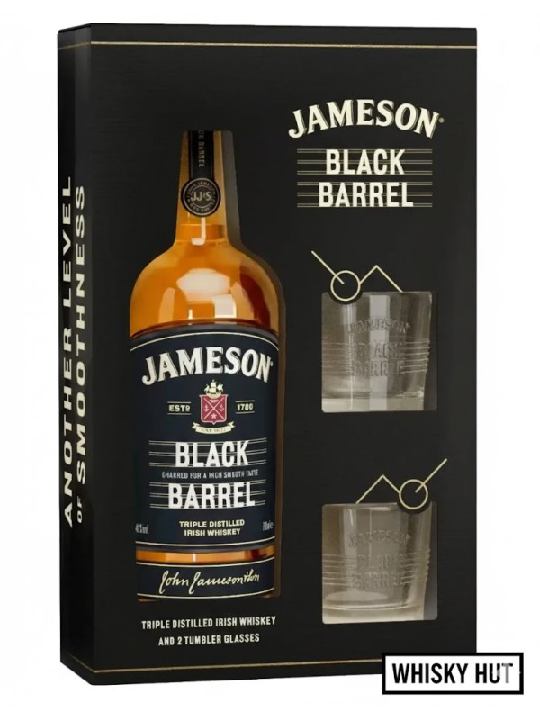 Jameson Black Barrel Irish Whiskey 70cl - Gift Pack with 2 Glasses Jameson Black Barrel Irish Whiskey 70cl - Gift Pack with 2 Glasses