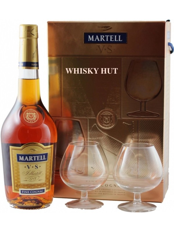  Martell VS Fine Cognac Gift Set 70cl with Two Snifter Glasses