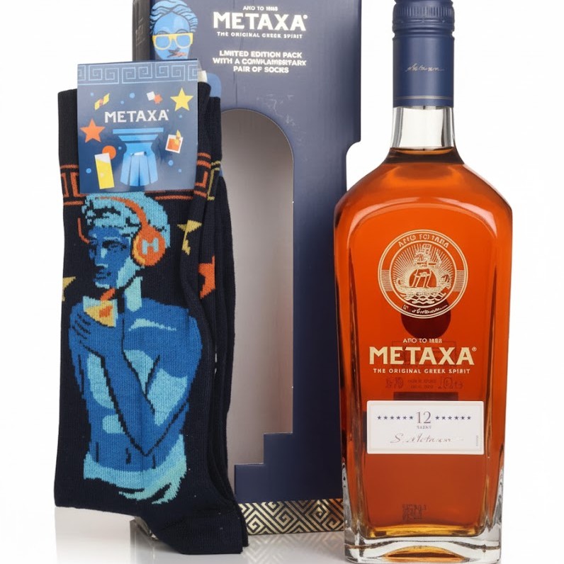 Metaxa 12 Stars Greek Spirit 70cl - Gift Set with Socks