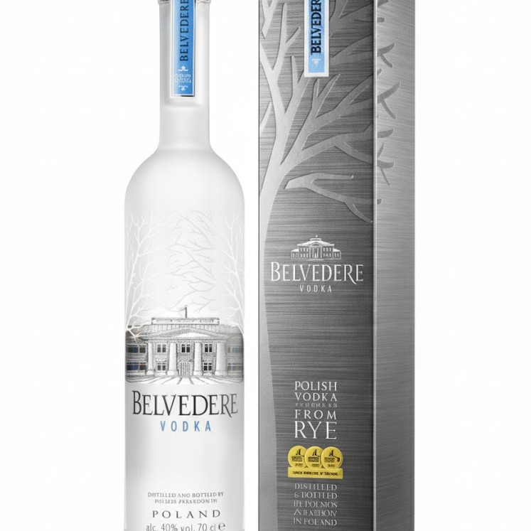 Belvedere Pure Polish Rye Vodka 70cl - Gift Boxed 