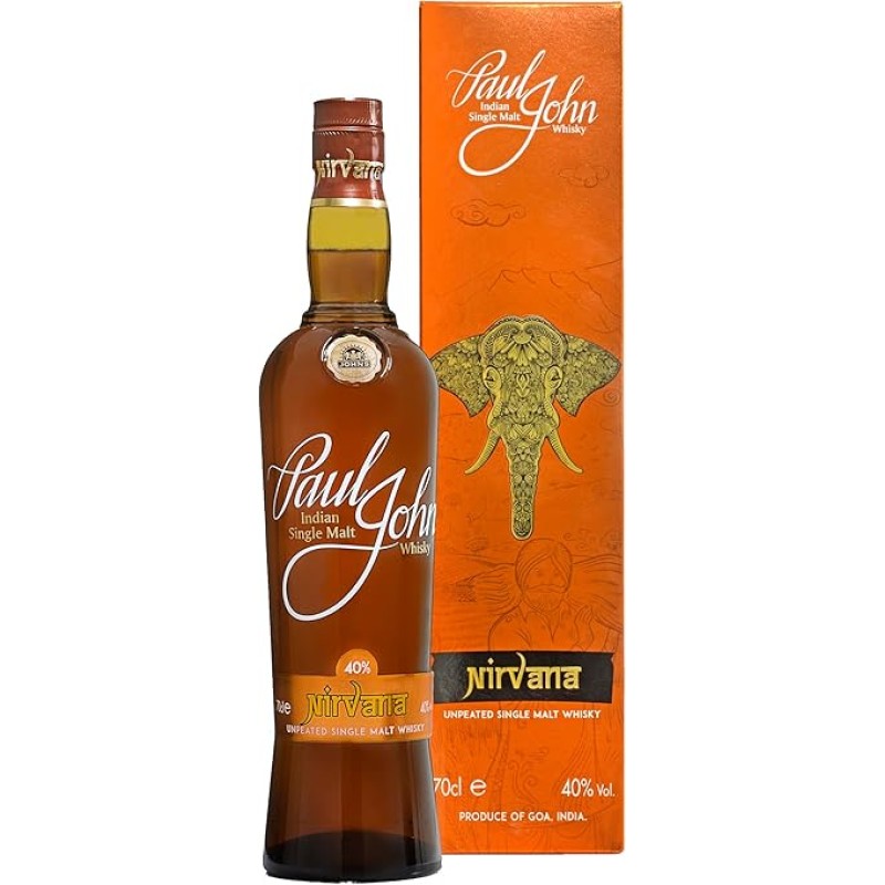 Paul John Nirvana Unpeated Single Malt Indian Whisky 70 Cl
