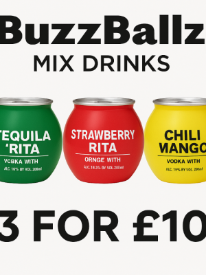 buzz ballz mix drinks 3x200ML ( 3 main flavours only ) buzz ballz mix drinks 3x200ML ( 3 main flavours only )