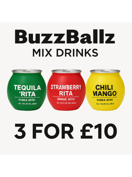 buzz ballz mix drinks 3x200ML ( 3 main flavours only ) buzz ballz mix drinks 3x200ML ( 3 main flavours only )