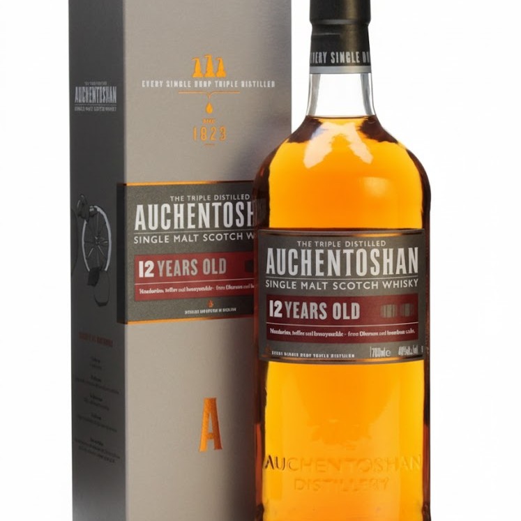 Auchentoshan 12 Year Old Lowland Single Malt Scotch 70cl - Triple Distilled