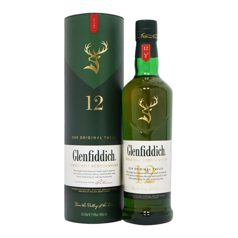 Glenfiddich 12 Year Old Speyside Single Malt Scotch Whisky 70cl
