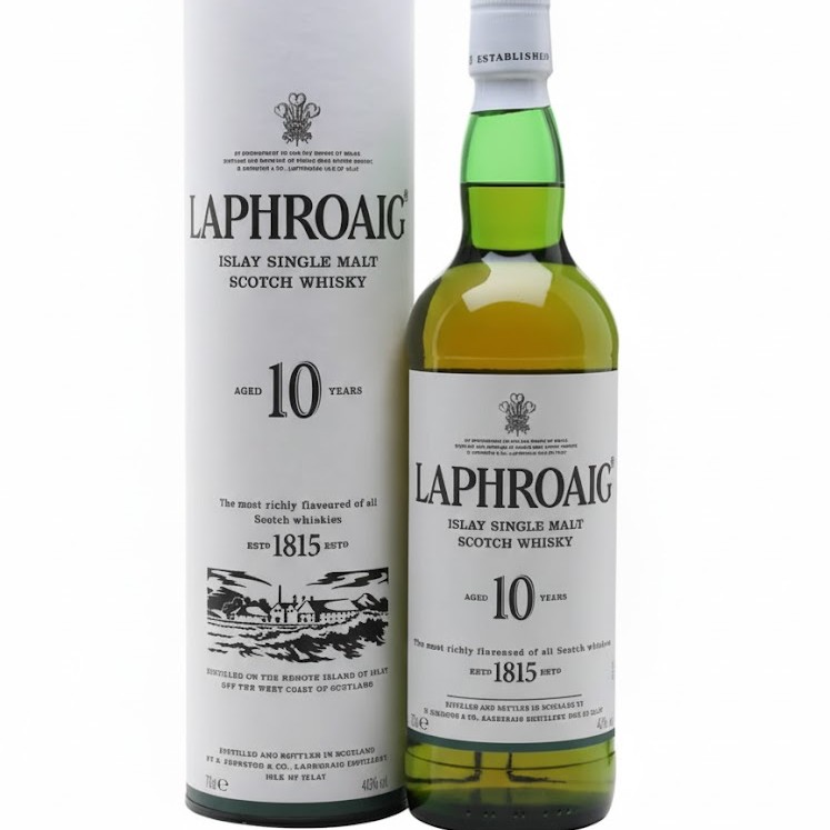 Laphroaig 10 Year Old Islay Single Malt Scotch 70cl - Classic Peated Malt
